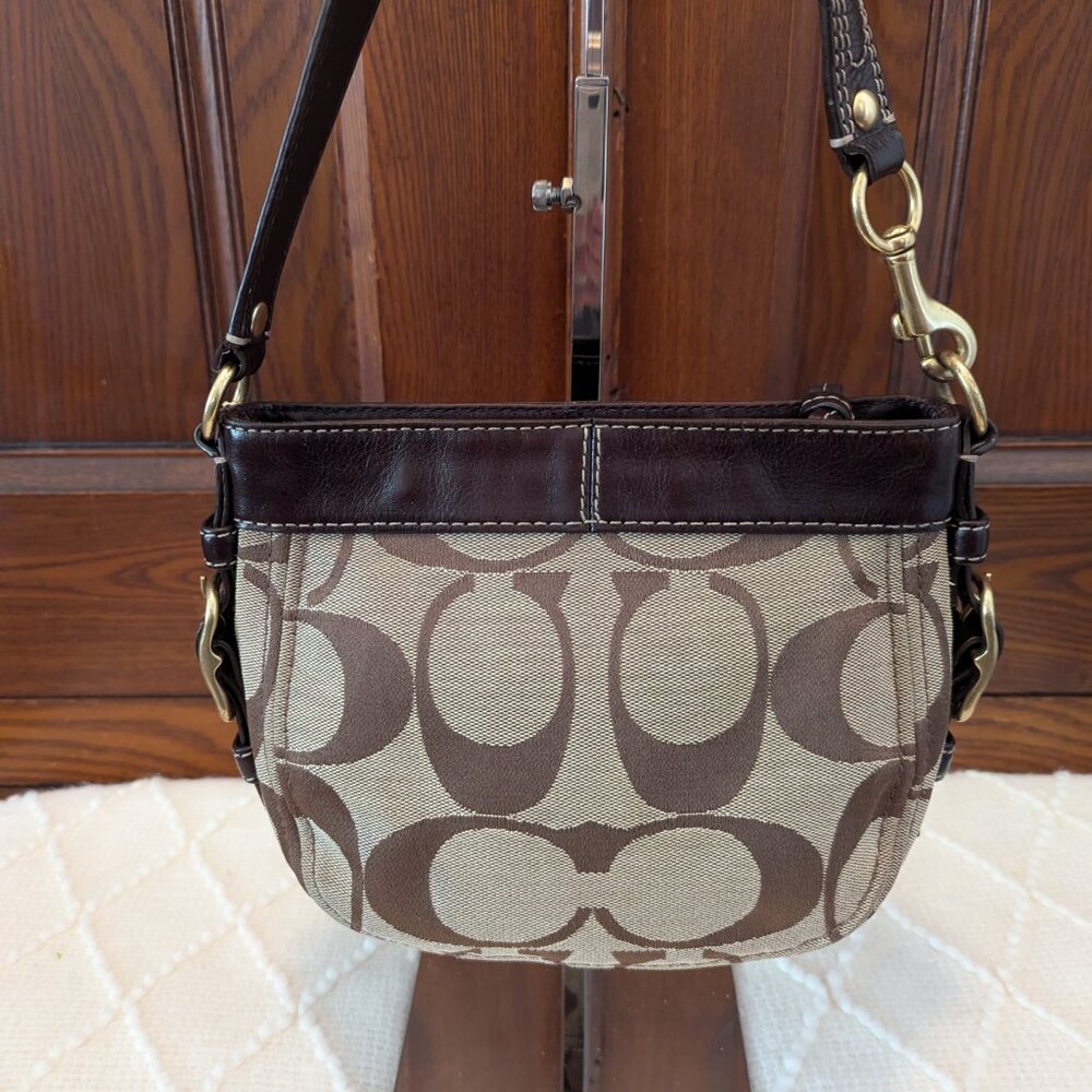 Coach Signature Brown Mini Zoe Handbag #41856 - Picture 3 of 12